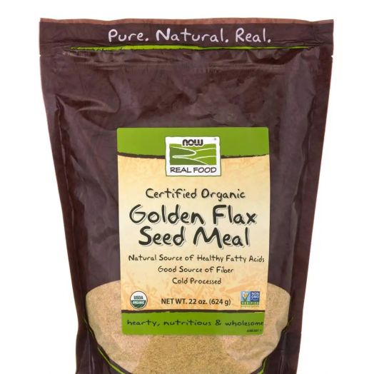 NOW Real Food - Organic Golden Flax Seed Meal - 22 oz (624 Grams)