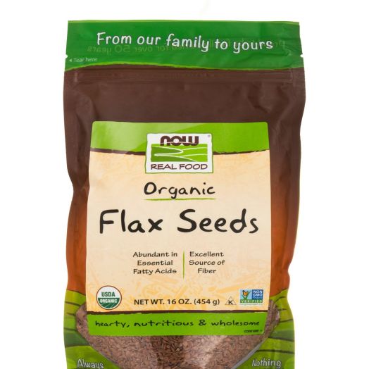 NOW Real Food - Organic Flax Seeds - 16 oz (454 Grams)