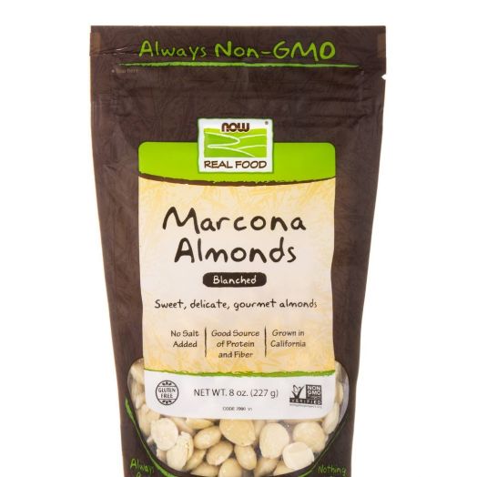 NOW Real Food - Marcona Almonds (Blanched) - 8 oz (227 Grams)