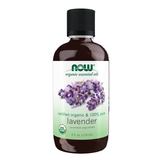 NOW Essential Oils, Organic Lavender Oil, Soothing Aromatherapy Scent, Steam Distilled, 100% Pure, Vegan, Child Resistant Cap, 4-Ounce