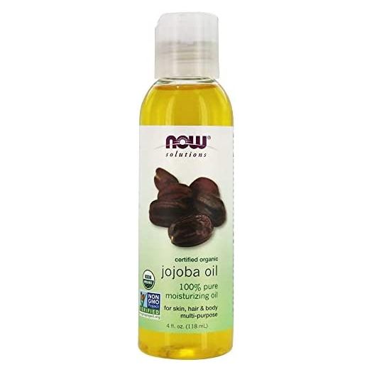 NOW Solutions, Organic Jojoba Oil, Moisturizing Multi-Purpose Oil for Face, Hair and Body, 4-Ounce