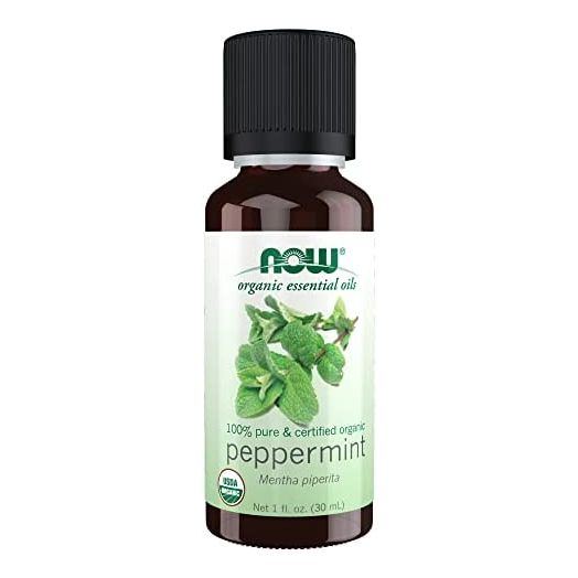 NOW Essential Oils, Organic Peppermint Oil, Invigorating Aromatherapy Scent, Steam Distilled, 100% Pure, Vegan, Child Resistant Cap, 1-Ounce