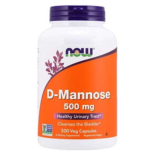 Now D-Mannose 500 mg, 300 Capsules - Vegan, Non-GMO
