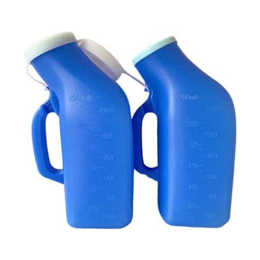 YUMSUM Urinals for Men Portable Urinal 1200ml/34 Ounce for Hospital Camping Car Travel Home (New Blue) (2 Pack)