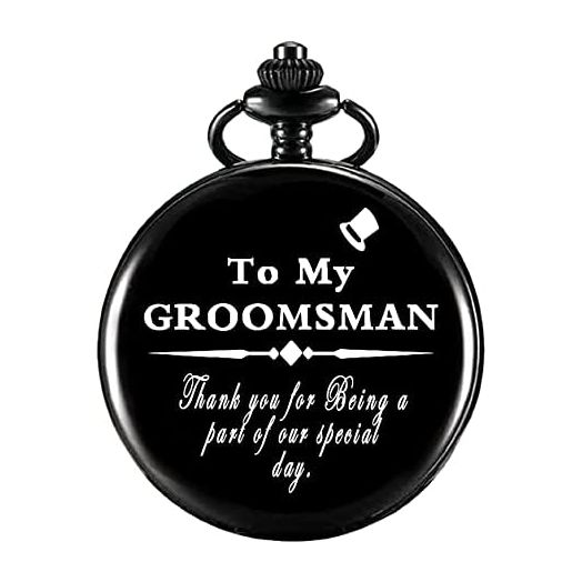 Groomsman Gifts for Wedding,Gifts for Groomsman,Engraved Pocket Watch Birthday Anniversary Meaningful Year Gifts for Men
