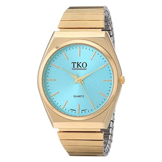 TKO Gold Stainless Steel Expansion Bracelet Stretch Thin Case Purple Face Flex Girls Watches TK649TQ