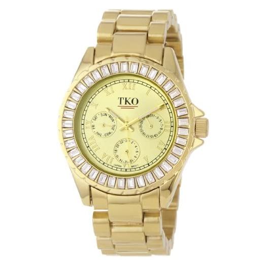 TKO ORLOGI Women's TK520-GD Capri Metal Gold Swarovski Crystal Watch