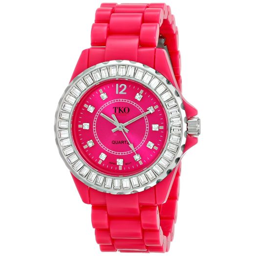 TKO ORLOGI Women's Ceramix-Ice Acrylic Crystallized Bezel Watch