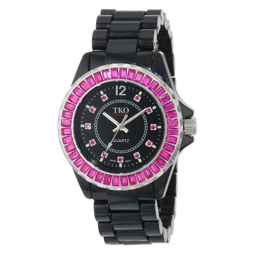 TKO ORLOGI Women's Ceramix-Ice Acrylic Crystallized Bezel Watch