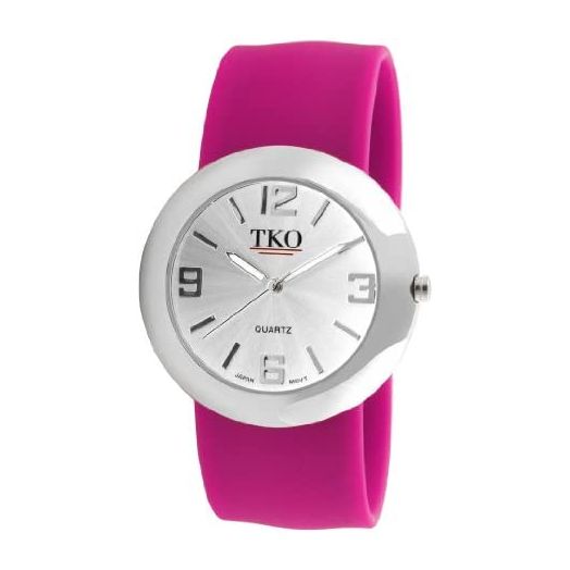TKO ORLOGI Women's TK614-SFS Silver Slap Metal Fuschia Watch