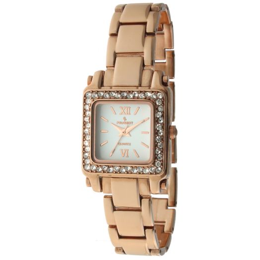 Peugeot Women's 7044RG Swarovski Crystal Rose Goldtone Bracelet Watch