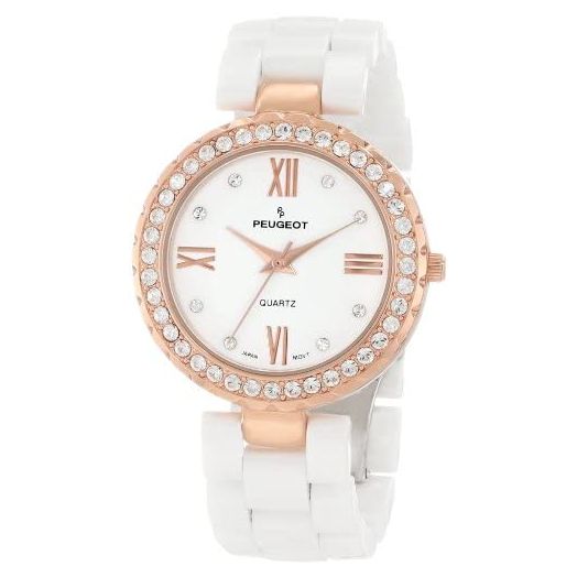 PP Peugeot Women's Ceramic Watch with Swarovski Crystal Bezel