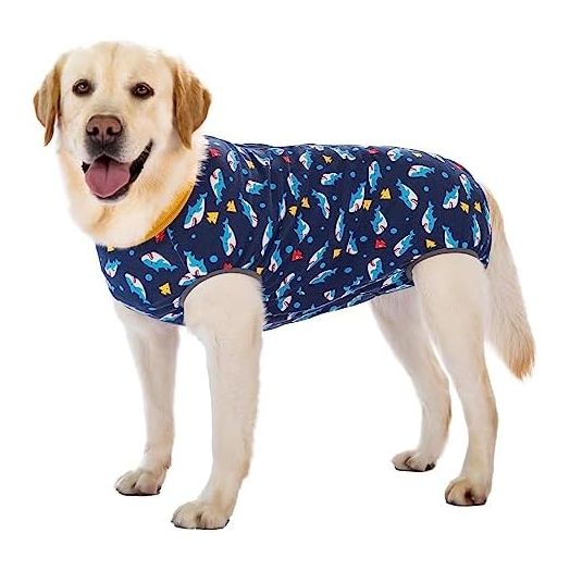 Dog Surgery Recovery Suit Dog Surgical Onesie for Female Male Dogs Soft Breathable Cone Alternative Abdominal Wounds Protector Post Spay Neuter After Surgery Wear