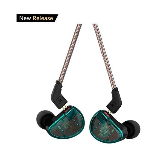 in Ear Headphones, KZ AS10 Five Balanced Aramature Extra Bass Universal-Fit Earphones Compatible(Cyan Without Mic)