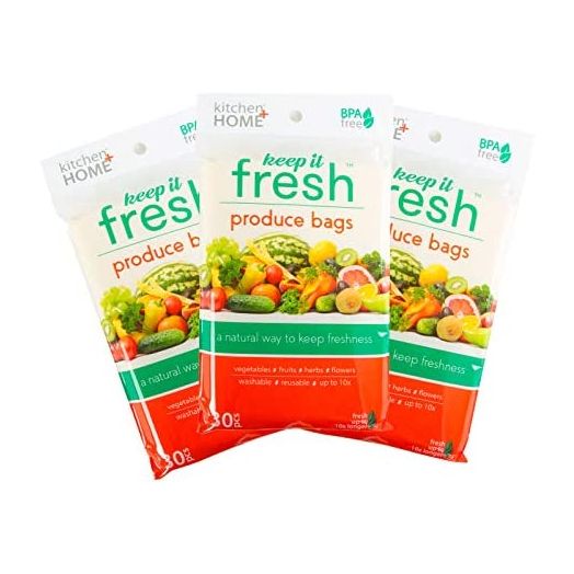 Keep it Fresh Produce Bags, BPA Free Reusable Freshness Green Bags Food Saver Storage for Fruits
