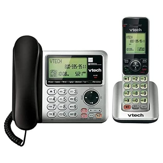 VTech CS6649 Expandable Corded/Cordless Phone System with Answering System-Caller ID/Call Waiting & Handset/Base Speakerphones