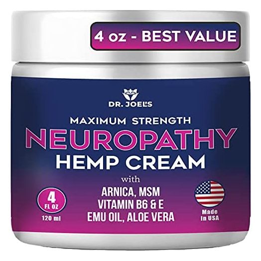 Neuropathy Cream - Maximum Strength Nerve Relief Cream for Feet, Hands, Legs- 4 OZ Large - Made in USA