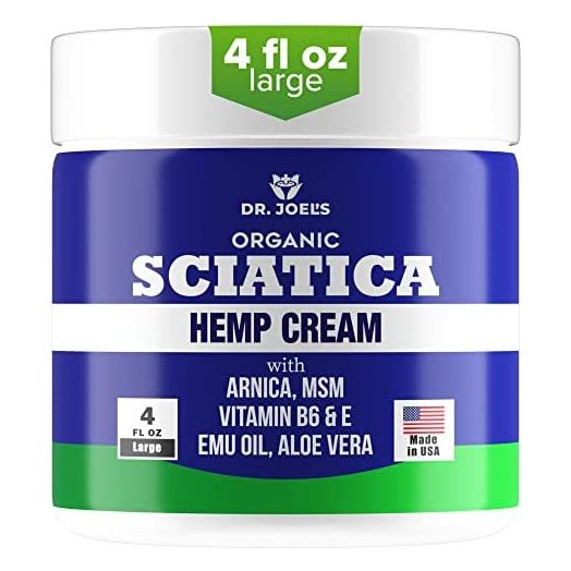 Sciatica Pain Cream - Organic Sciatic Nerve Pain Cream - Fast Absorption & Maximum Relief - 4oz Large