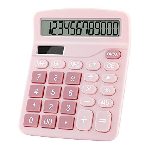 Office Desk Calculator 12 Digits (Pink)