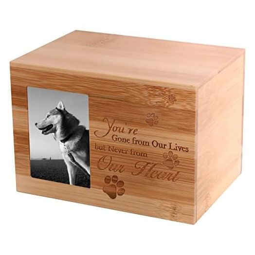NC Pet urn for Dog Ashes Pet Cremation Boxes Keepsake Box Pet Headstone Cat Urn Cat Toy Box Dog Memorial Picture Frame Cat Memorial Gifts Animal Keepsake Case Bamboo