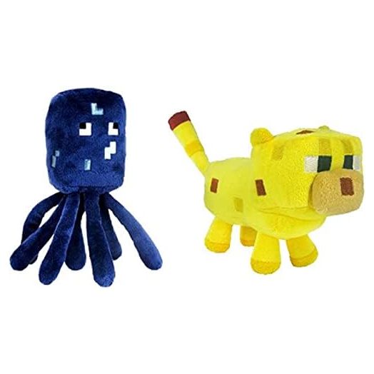 Plush Set (2 Pieces) Squid Plush Stuffing & Tiger Cat Plush Stuffing, 7.5" Plush Gift.…