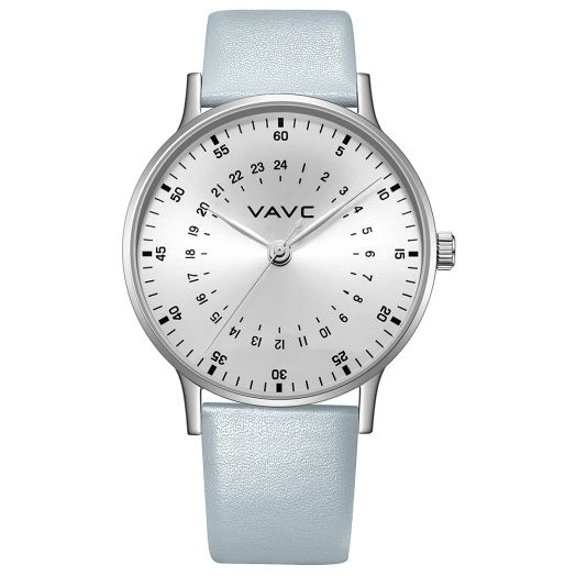 VAVC 24 Hour Watch Unisex Swiss Quartz Movement Waterproof Watch with teagreen Leather Strap for Men Women…