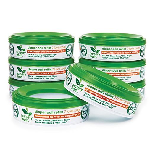 Nursery Fresh Refill for Diaper Genie and Munchkin Diaper Pails, 2,176 Count, 8 Pack