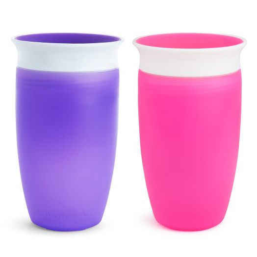 Munchkin Miracle 360 Degree Sippy Cup, 10oz, Pink/Purple, 2 Pack