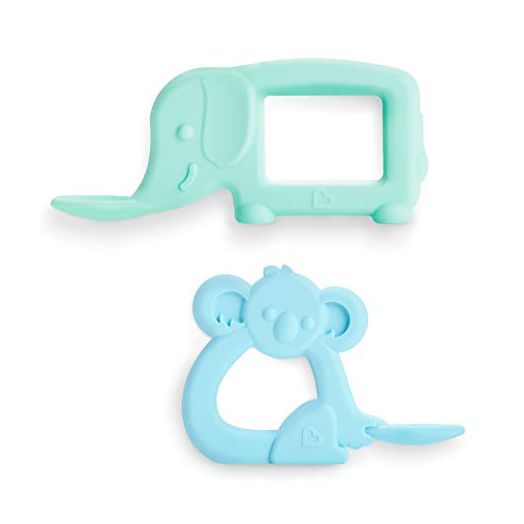 Munchkin The Baby Toon Silicone Teether Spoon, 2 Pack, Elephant/Koala (As Seen On Shark Tank)