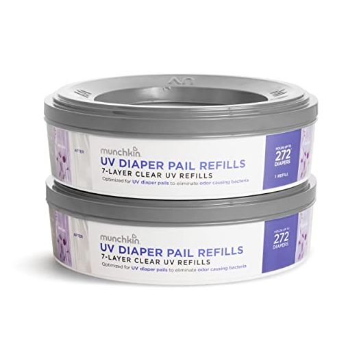 Munchkin UV Diaper Pail Refill Rings, 544 Count, 2 Pack (272 Count Each)