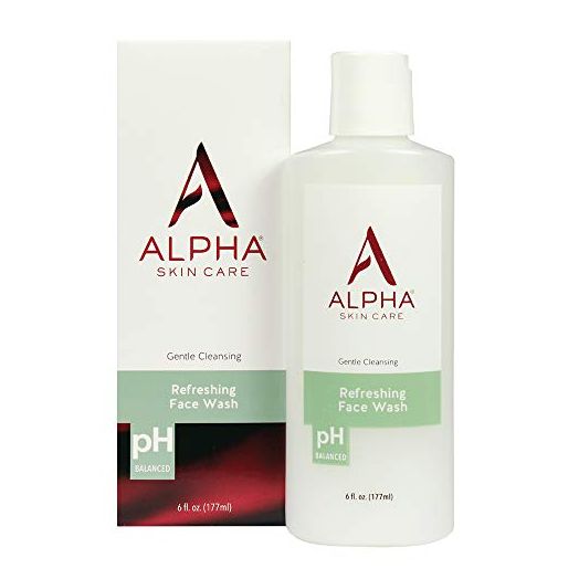 Alpha Skin Care Refreshing Face Wash | Anti-Aging Formula | Citric Alpha Hydroxy Acid (AHA) | Gently Cleanses, Purifies, Tones & Restores Ideal PH | For All Skin Types | 6 Fl Oz