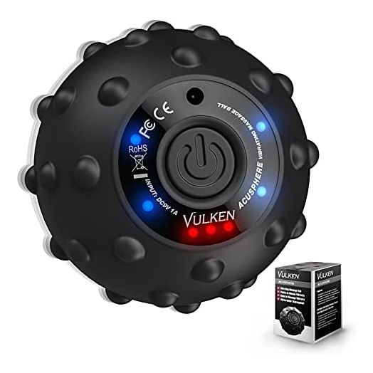 Vulken Acusphere 4 Speed High Intensity Vibrating Massage Ball for Muscle and Fitness, Plantar Fasciitis Pain Relief