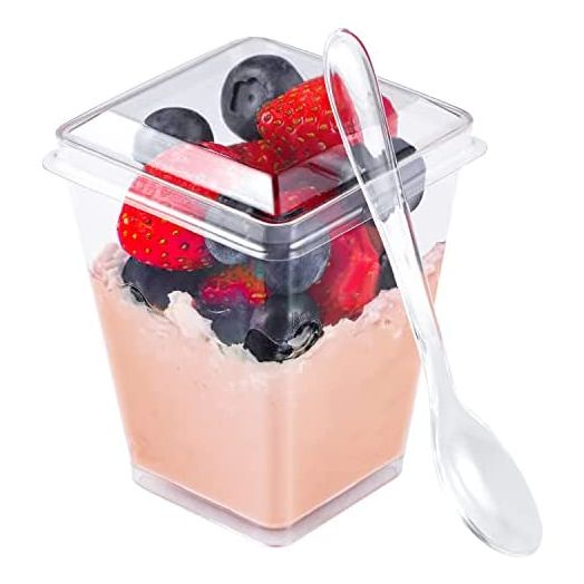 5oz Plastic Dessert Cups with Lids Parfait Cups with Lids Appetizer Cups for Party Mini Dessert Cups (50 Pack)