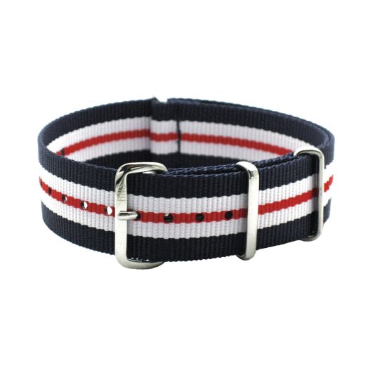 HNS Watch Straps -Choice of Color & Width (18mm,20mm, 22mm,24mm) - Ballistic Nylon Watch Straps (20mm, White S)