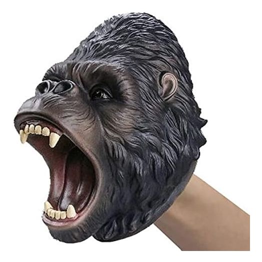 Gemini&Genius King Kong Puppets Gorilla Hand Puppet for Kids Swimming Pool Beach Bathing Toys Soft Rubber Realistic Animal Role Play Orangutans Action Figure
