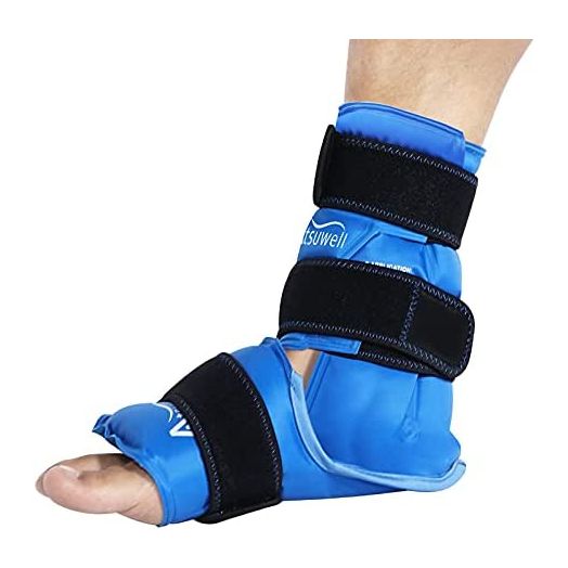 Atsuwell Ankle Ice Pack Wrap for Injuries Reusable Gel Foot Cold Pack, Instant Ice Packs with Cold Compression Therapy for Plantar Fasciitis, Achilles Tendon, Sprained Ankles Feet Pain Relief
