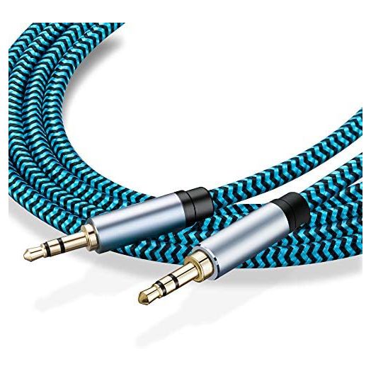 Aux Cable 20 ft Hftywy 3.5mm Male to Male Stereo Aux Cord 3.5mm Auxiliary Audio Cable Braided 1/8 Shielded AUX Headphone Cable Extension Compatible Car/Home Stereos,Speaker,iPhone iPod iPad,Headphones