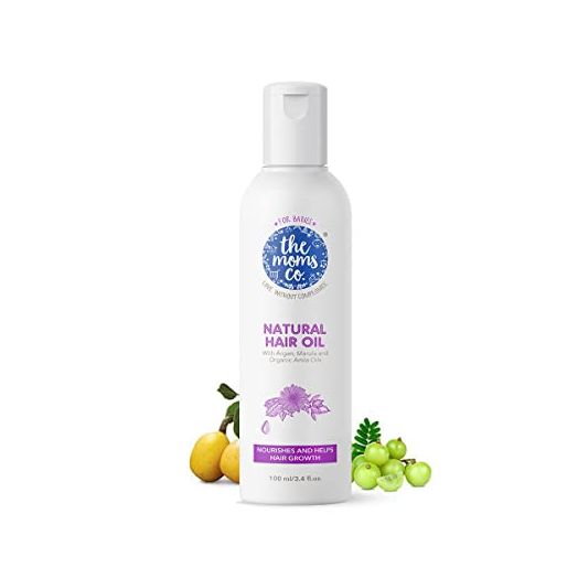 The Moms Co. Natural 10-in-1 Baby Hair Oil with Argan Oil, Marula, Avocado, Bhringraj Oil and USDA-Certified Organic Amla Oil - 100ml