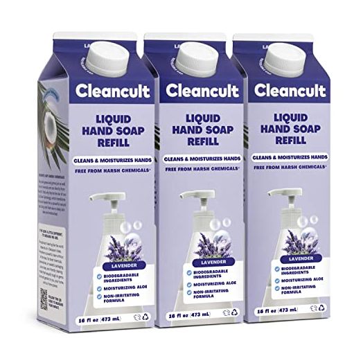 Cleancult Liquid Hand Soap Refill, Lavender, 16oz, 3 Pack - Coconut-Derived Hand Soap that Nourishes & Moisturizes - Liquid Soap Made with Aloe - Paraben & Phthalate Free
