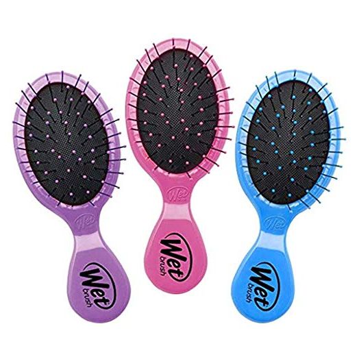 Wet Brush Squirt Detangler Hair Brushes, Pink, Purple, Blue, Mini (3 Pack, Multi Pack)