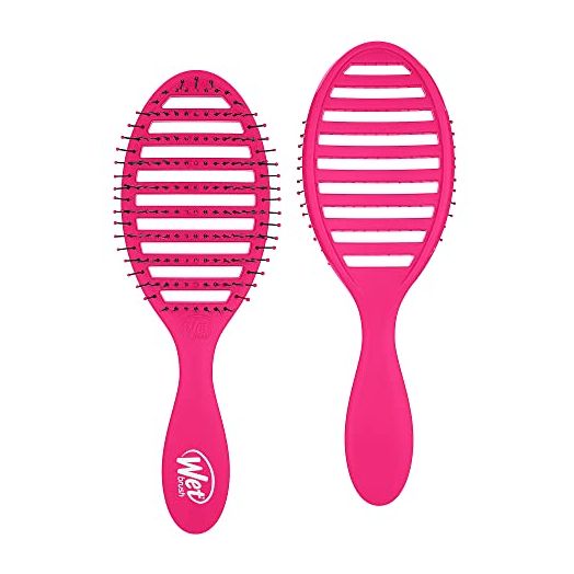 Wet Brush Speed Dry Detangler (Pink)- Ergonomic, Heat Flex Bristles, Blow Dry, Detangling Knots, Snag-Free, Anti-Static Brush for All Hair Type