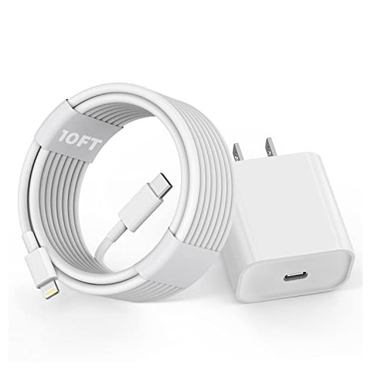 Fast iPhone Charger,10 Foot Extra Long iPhone Fast ChargerApple MFi Certified10FT Super Quick Apple Charging 20W USB C Type C Wall Charge Lightning Cable for iPhone 13/13 Pro/Mini/12/11/X/XR/SE/iPad