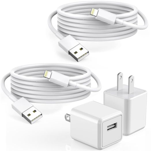 iPhone Charger,2Pack 6FT USB Wall Charger Quick Charging USB iPhone Charger Cube Travel Plug Block with 6Foot Fast Charging Lightning Cable Cord for iPhone 14 13 12 11 Pro Max XS XR X 8 7 SE2022 iPad