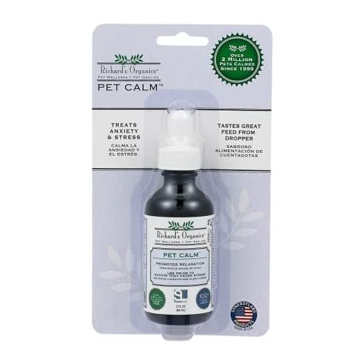 Richard’s Organics Pet Calm – Natural Cat and Dog Anxiety Relief – 100% Natural Pet Stress Relief – Drug-Free Calming Drops, Settles Nerves and Reduces Hyperactivity