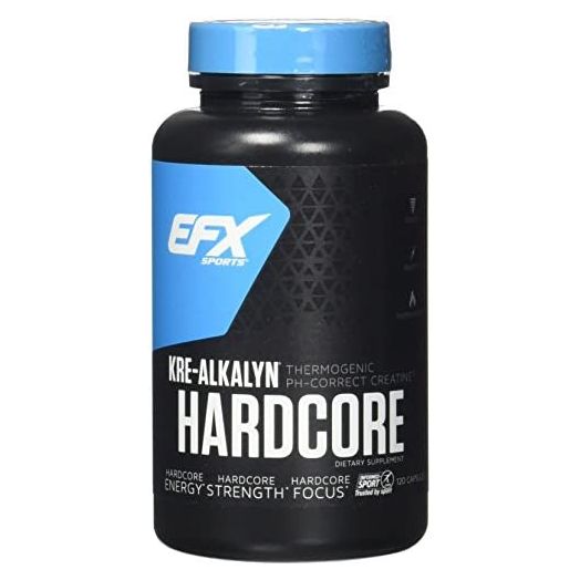 EFX Sports Kre-Alkalyn Hardcore, PH Correct Creatine Monohydrate Pre-Workout Energy, Patented Formula, Gain Strength