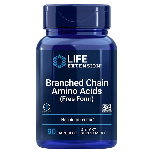 Life Extension Branched Chain Amino Acids, Promotes Muscle Recovery After Exercise, Gluten-Free, Non-GMO, 90 Capsules