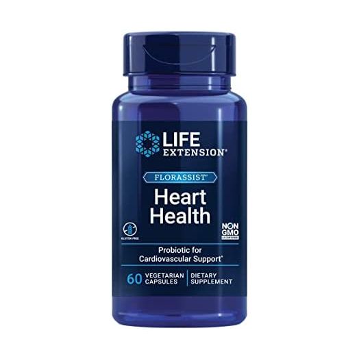 Life Extension FLORASSIST Heart Health - 2.5 Billion CFU Heart Health Support Advanced Probiotics Supplement Pills for Men and Women – Gluten-Free, Non-GMO, Vegetarian – 60 Capsules