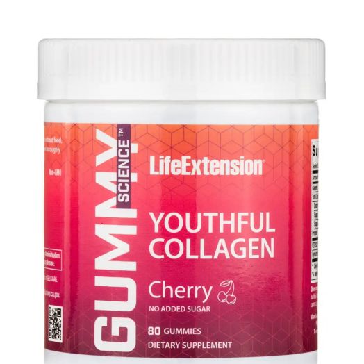 Life Extension Gummy Science Youthful Collagen, Cherry - 80 Gummies