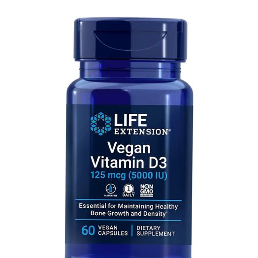 Life Extension Vegan Vitamin D3 125 mcg (5000 IU) - 60 Vegan Capsules