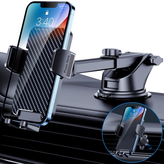 Car Phone Holder Mount Phone Mount for Car Dashboard Windshield Air Vent Universal Cell Phone Automobile Cradles Hands-Free Phone Stand for Car Fit iPhone Android